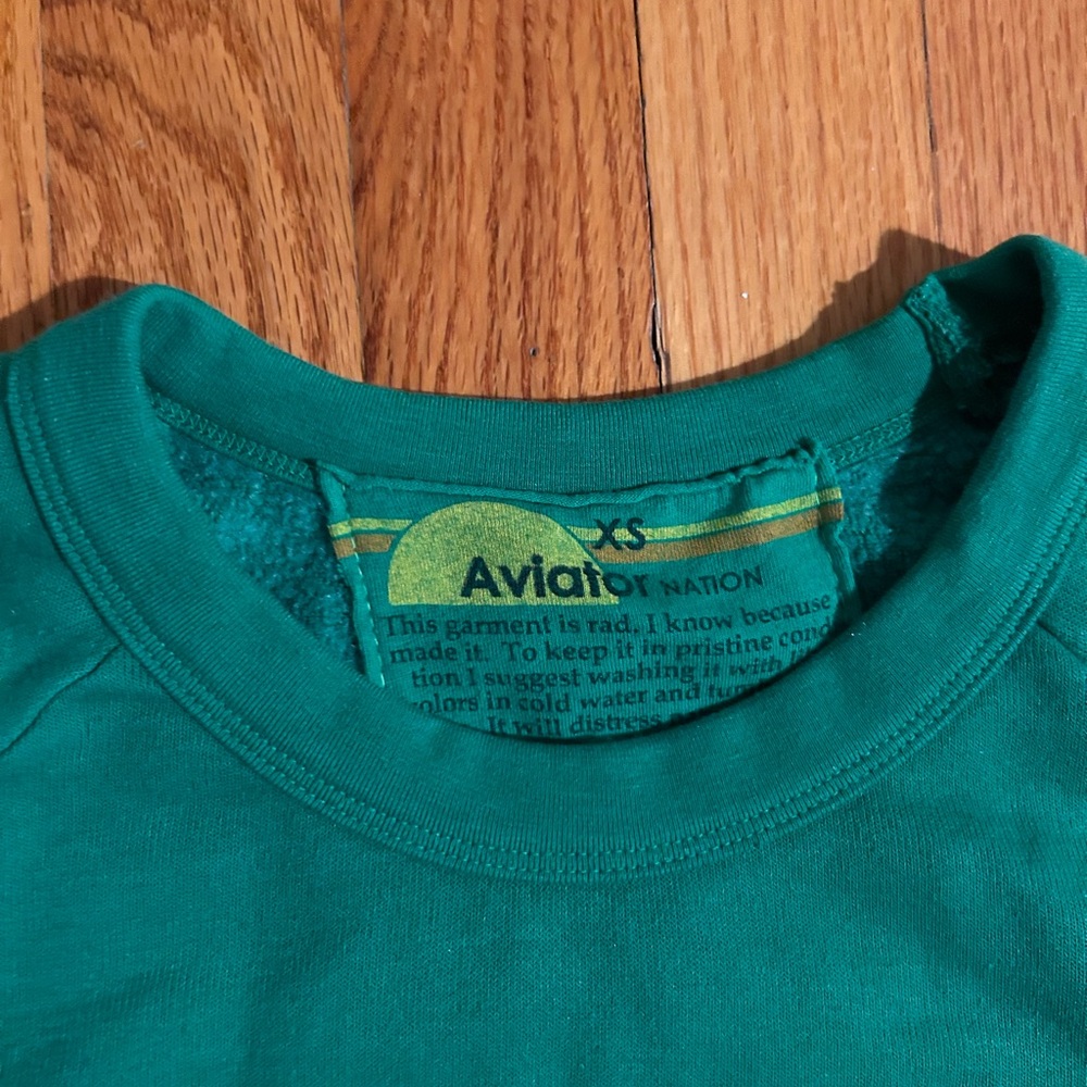 Aviator Nation Kelly Green Smiley Adult Sweatset - Picture 5 of 6